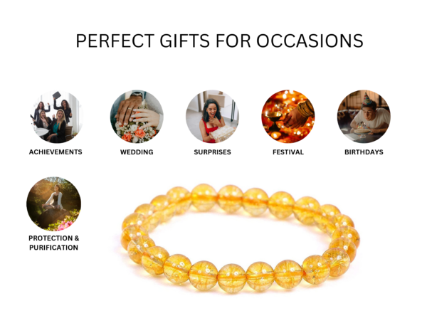 Citrine Crystal Bracelet – 8 MM - Image 2