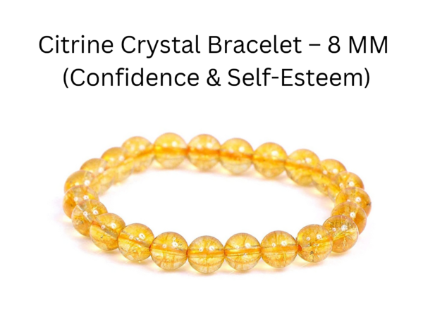 Citrine Crystal Bracelet – 8 MM - Image 3
